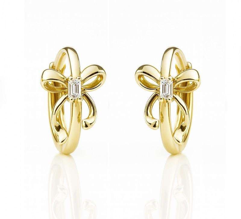 14k Gold Plated Stainless Steel Earrings, Bows KST3523