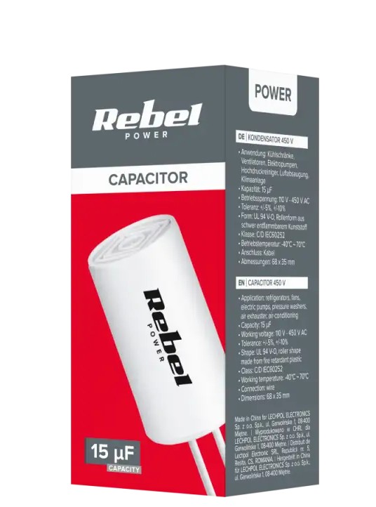 15uF 450V Capacitor For Single Phase Motors