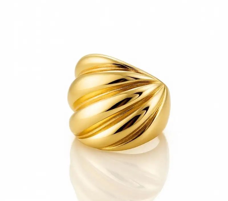 14k gold plated surgical steel ring PST997