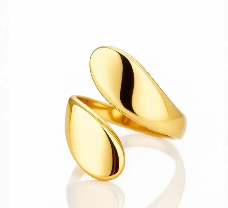 14k gold-plated surgical steel ring, adjustable PST986
