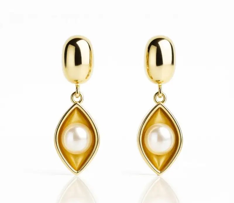 14k gold-plated stainless steel dangle earrings KST3521