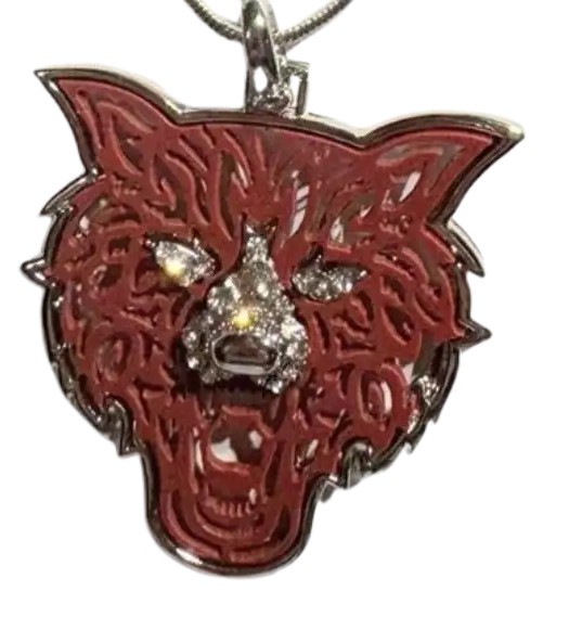 Tiger necklace, origami animal charm with glitter stones.