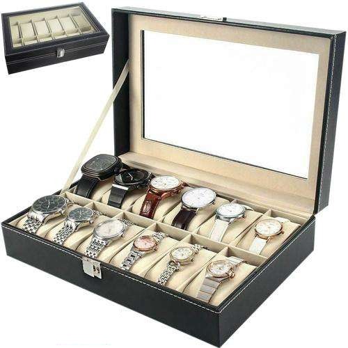 12-compartment watch organizer.