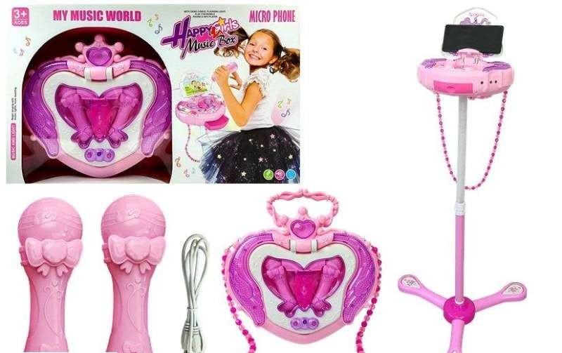 Music Box on a Tripod, Microphone, Speaker, Pink