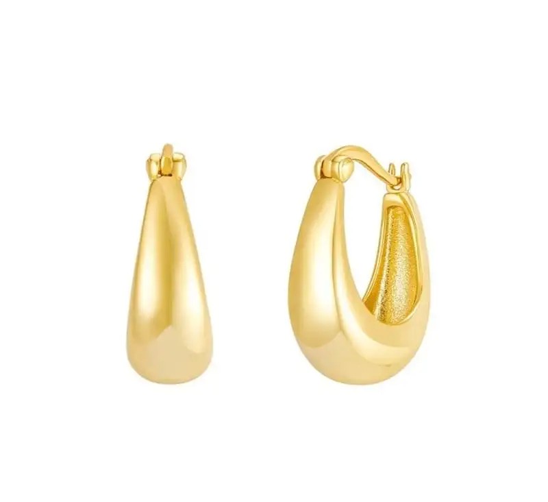 Gold-plated stainless steel drop earrings KST3122