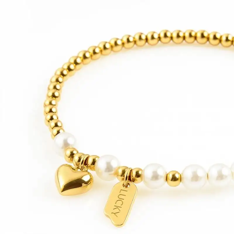 Gold-plated surgical steel bracelet BST1586