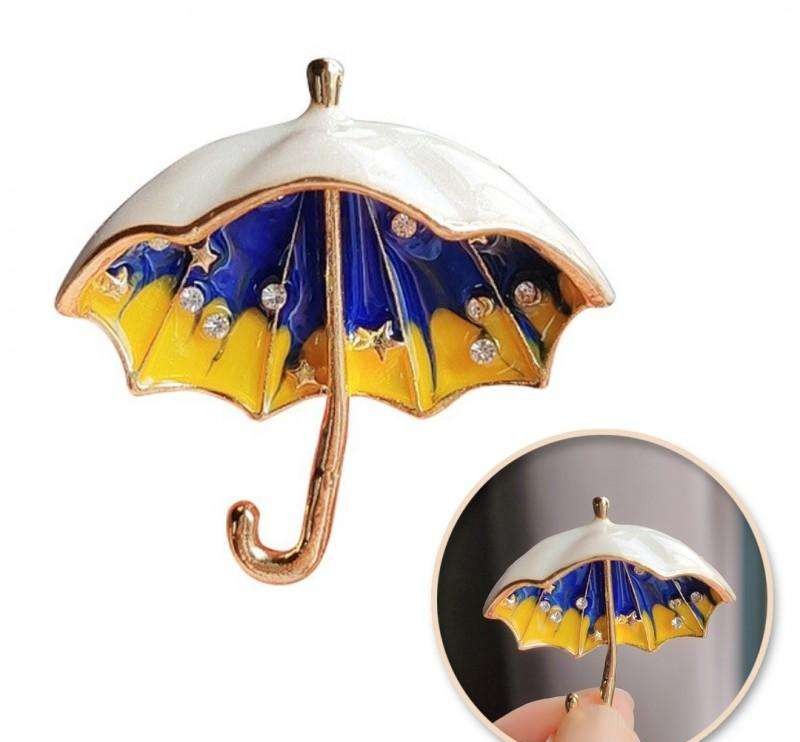 Decorative crystal brooch UMBRELLA BZ160