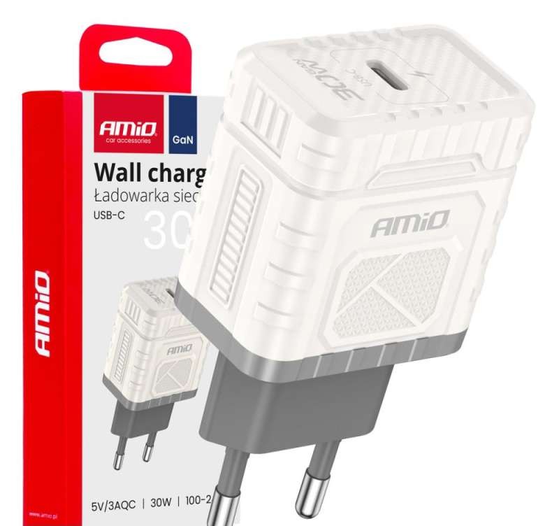 Quick charge gan pd 30W USB C AMIO 04285 AC charger