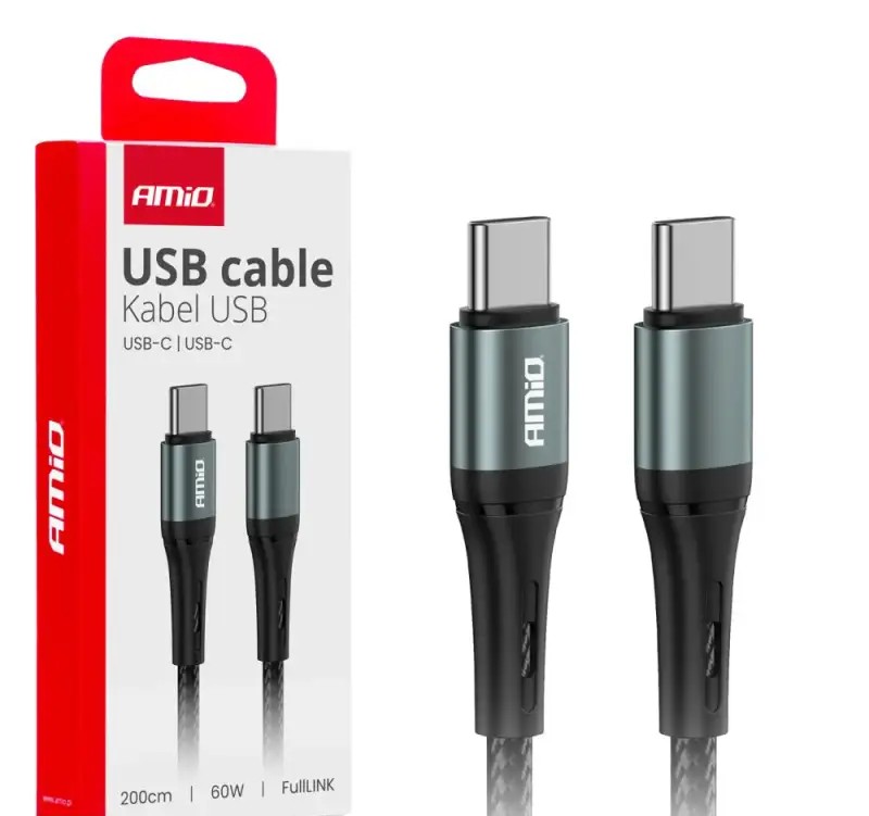 USB C USB C Charging Cable 60w 200cm Fulllink amio 03915