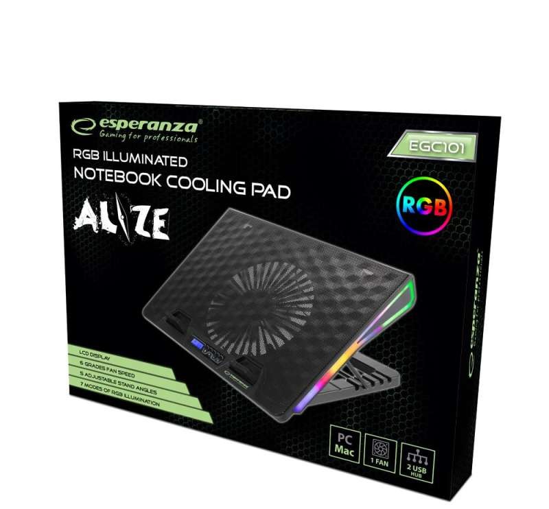 EGC101 Esperanza cooling pad gaming for notebook led rgb alize