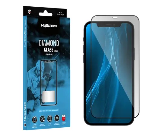 MyScreen DIAMOND GLASS LITE edge FULL GLUE protective glass black for Apple iPhone 12/12 Pro 6.1"