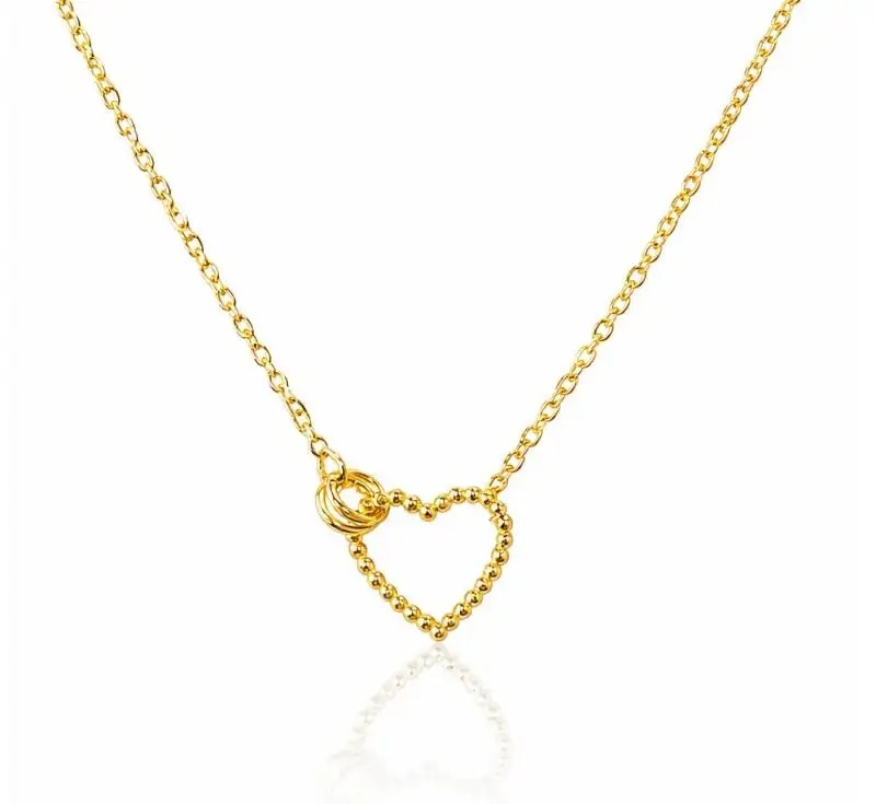 14k gold-plated stainless steel necklace HEART NST2245