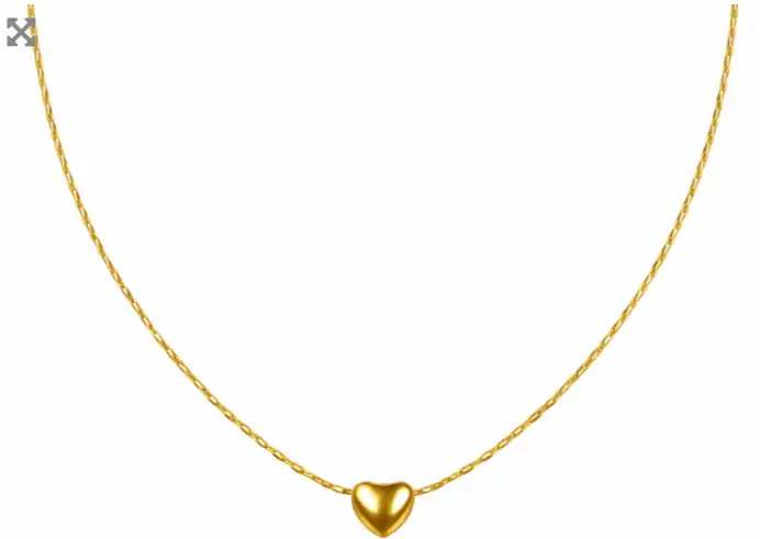 14k gold-plated stainless steel necklace HEART NST2248