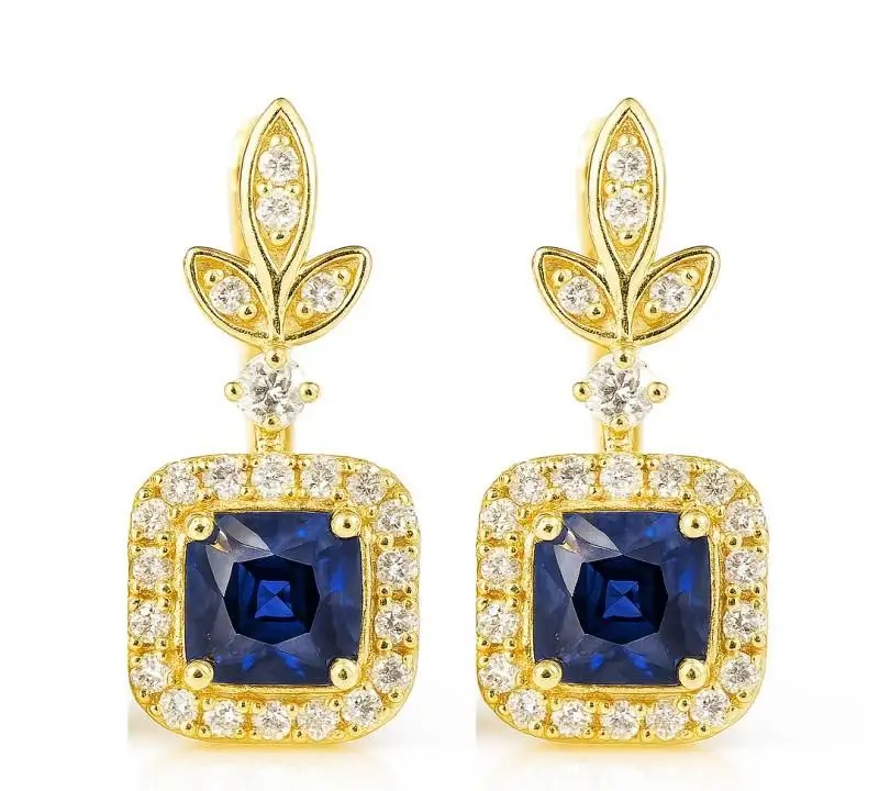 14k gold-plated stainless steel earrings with luxurious sparkle cubic zirconia KST3501
