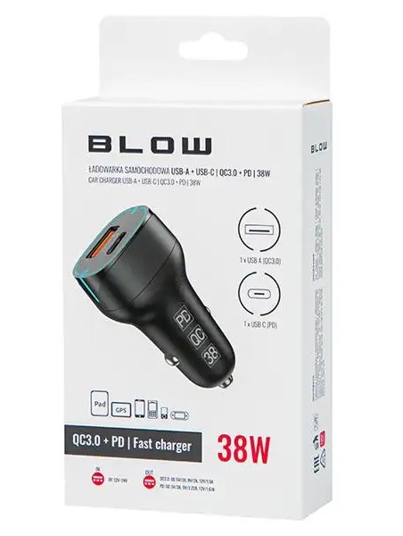 75 778# Car charger g 38b 2x USB A USB C 38W