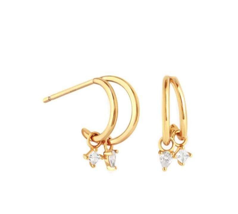 Gold-plated stainless steel earrings KST3292