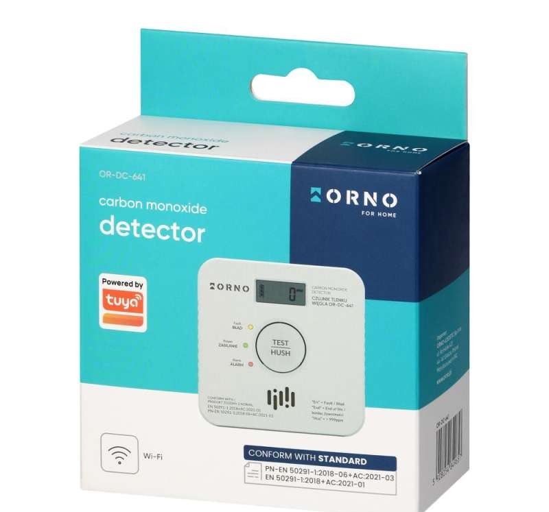 Battery carbon monoxide sensor 2xAA. sensor lifespan 10 years. Tuya Smart Wi Fi