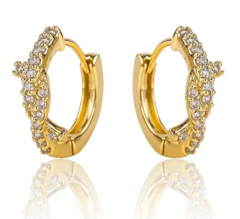 14k gold-plated stainless steel earrings with cubic zirconia KST3469