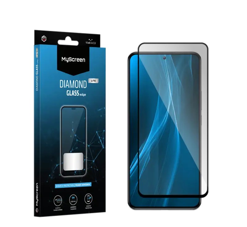 Protective glass MyScreen DIAMOND GLASS LITE edge FULL GLUE black Samsung Galaxy S22 /S23