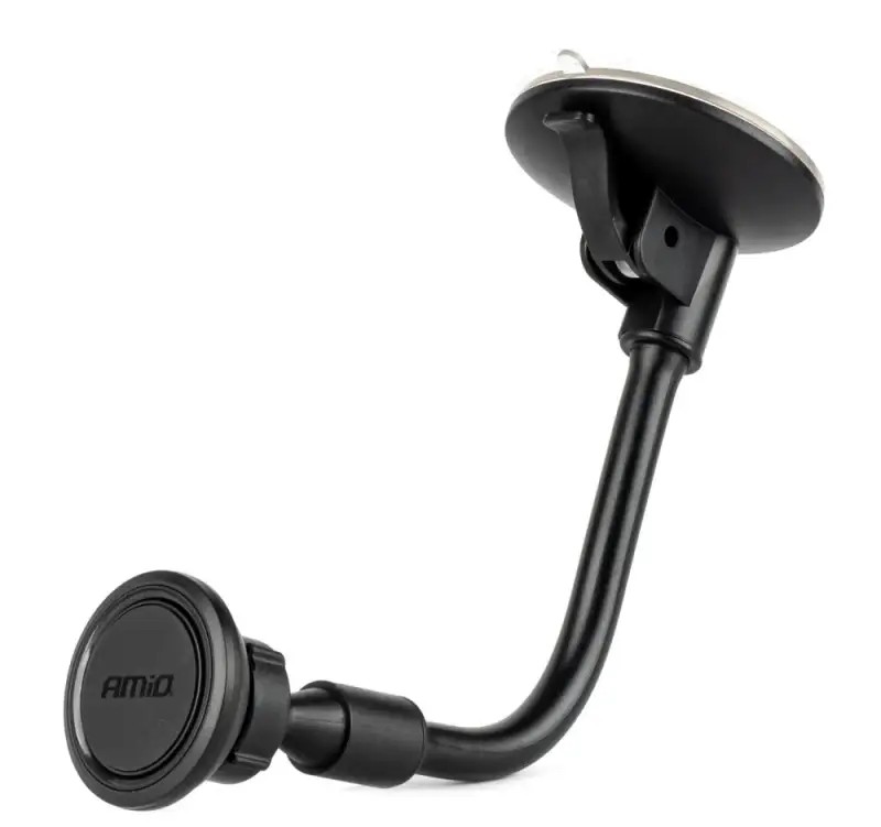 Magnetic car phone holder for windshield suction cup flexible 360° amio 04143
