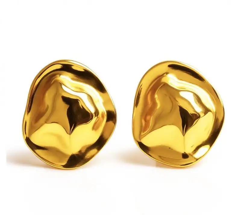 14k gold-plated stainless steel earrings, expressive, modern KST3478