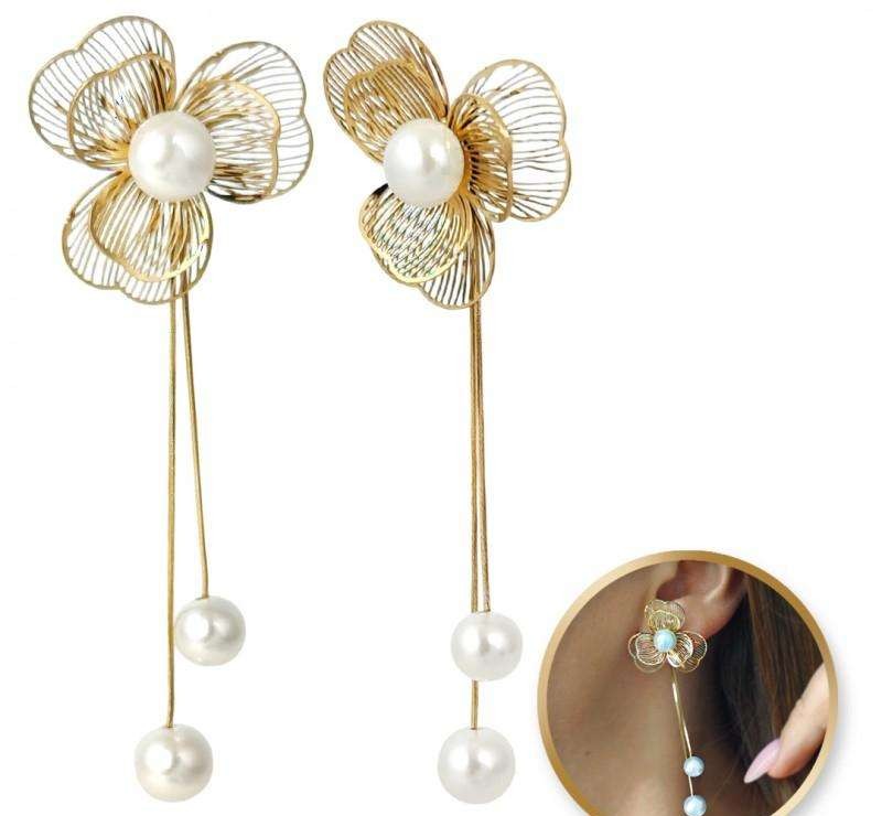 Gold-plated stainless steel earrings KST3361