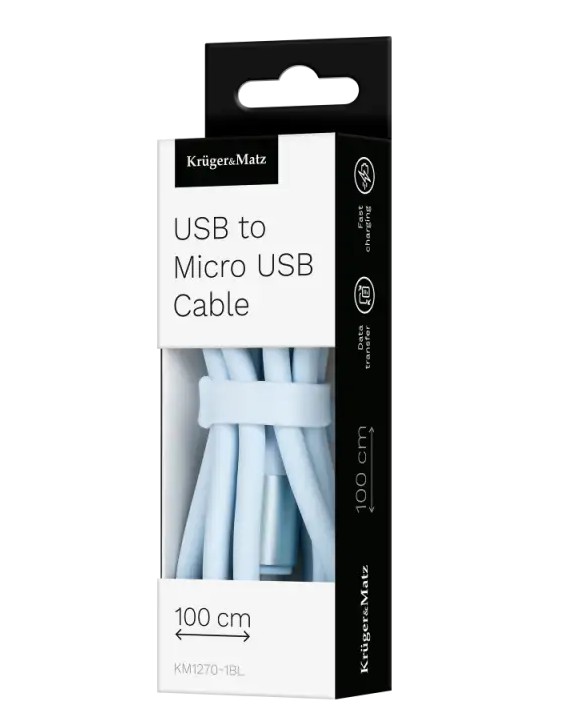 USB microUSB cable 1 m silicone blue Kruger&amp;Matz Basic