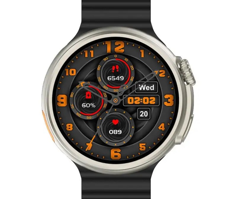 ChronoFlex Smartwatch, Black. Features a round HD display and advanced health monitoring functions.