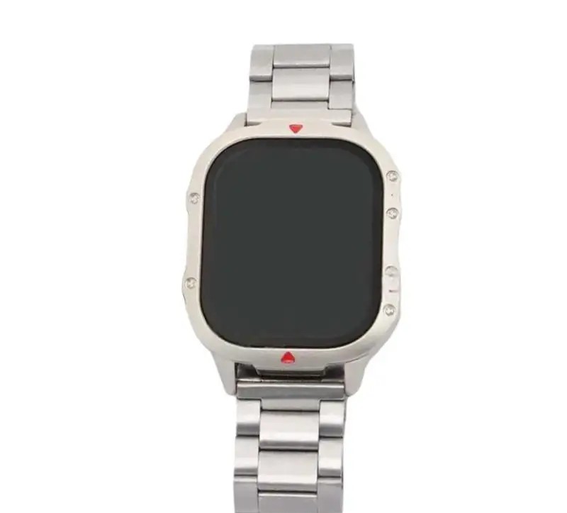 ZTfit ZT09 HM Silver Smartwatch: Silver color, with a silver silicone strap and silver metal casing, and an additional brown leather strap.