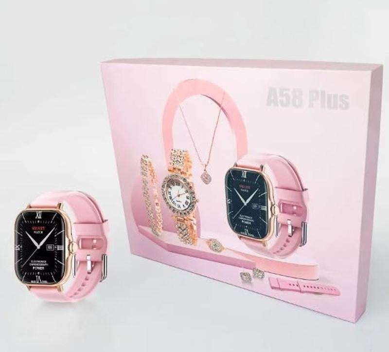A58 Plus: Smartwatch and Jewelry Set (7-in-1).