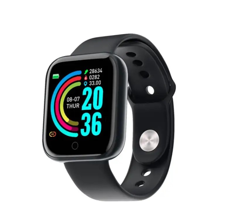 Y68 smartwatch, black color.