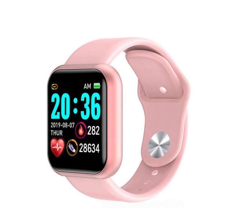 Y68 smartwatch, pink color.
