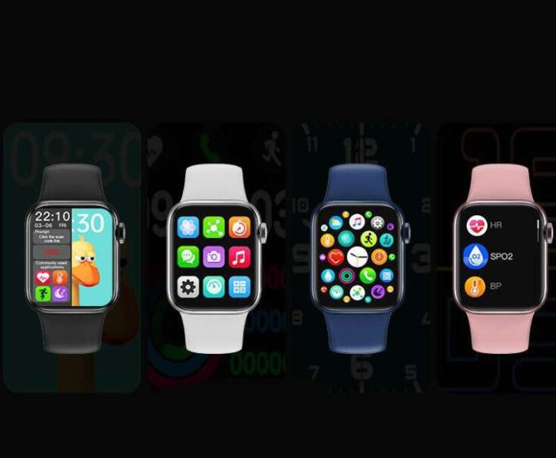 Conus HW16 smartwatch, silver color, with a white silicone strap.