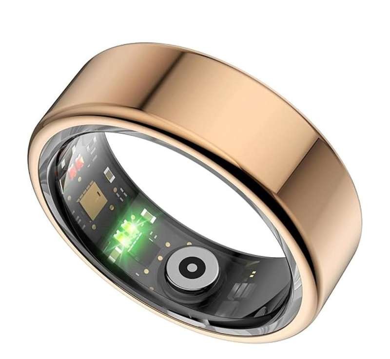Smart fitness ring, gold, size 8.