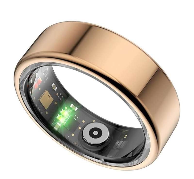 Smart Fitness Ring, gold, size 10.