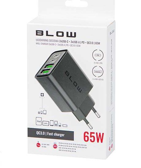 76 023# Wall charger with 2 USB sockets USB-C QC PD 65W