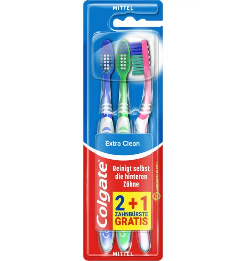Colgate Toothbrush Extra Clean medium (2+1 Free), 3 Pieces