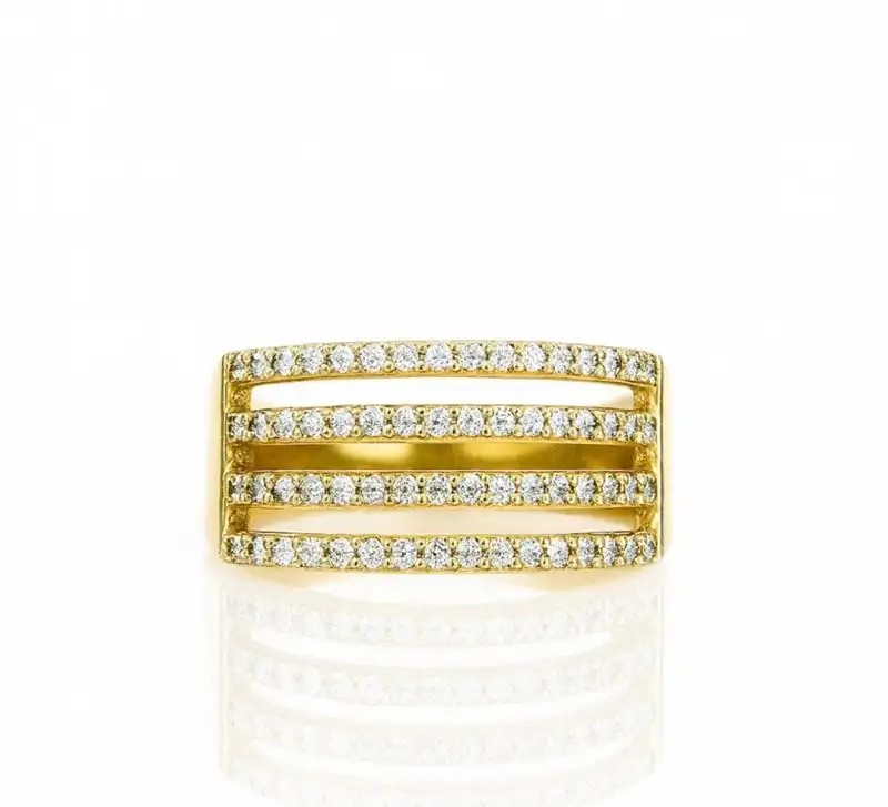 Surgical steel ring plated with 14k gold PST990