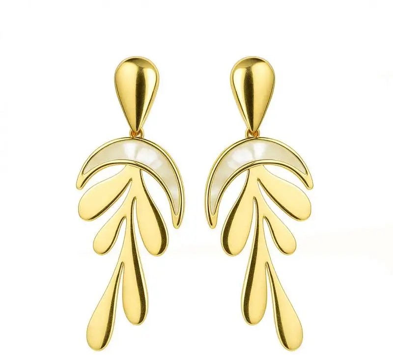 14k gold-plated stainless steel dangle earrings KST3442