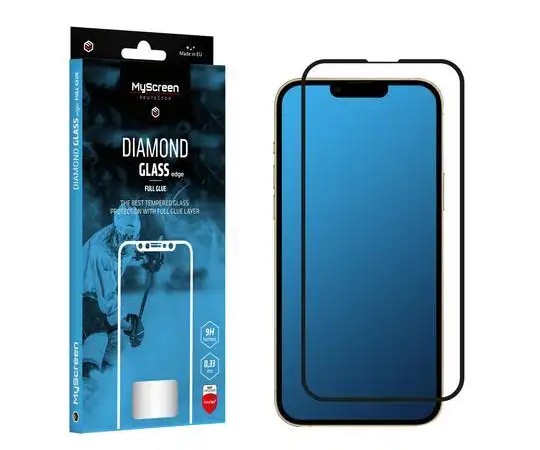 Protective glass MyScreen DIAMOND GLASS LITE edge FULL GLUE black Apple iPhone 13/13 Pro 6.1"
