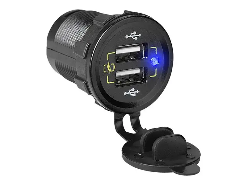 75 697# Panel-mounted car charger 2xUSB M18C