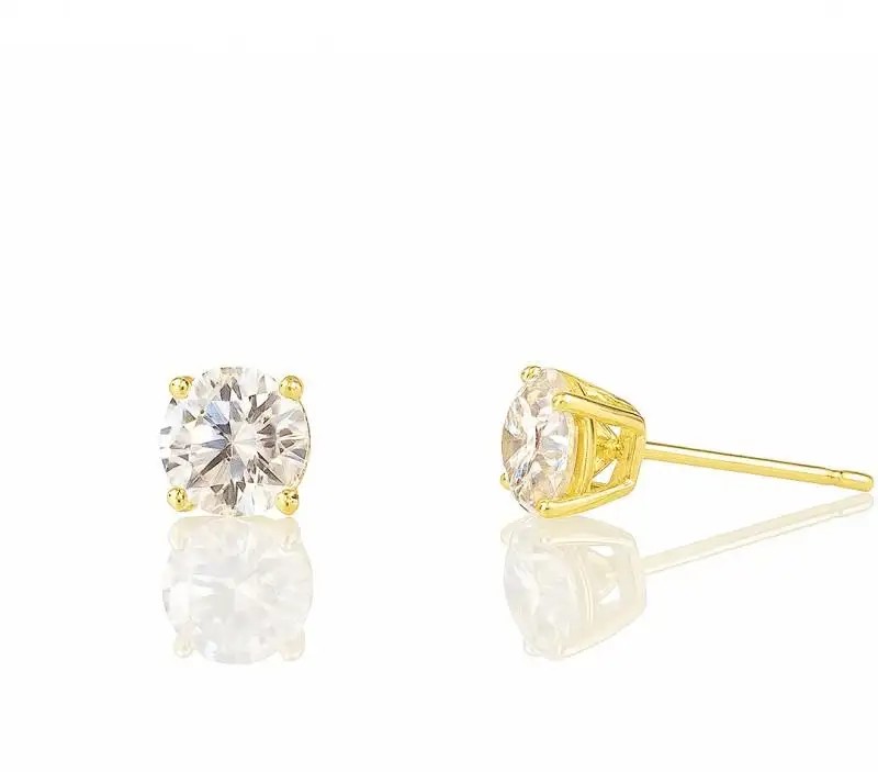 14k gold-plated stainless steel earrings with cubic zirconia KST3499
