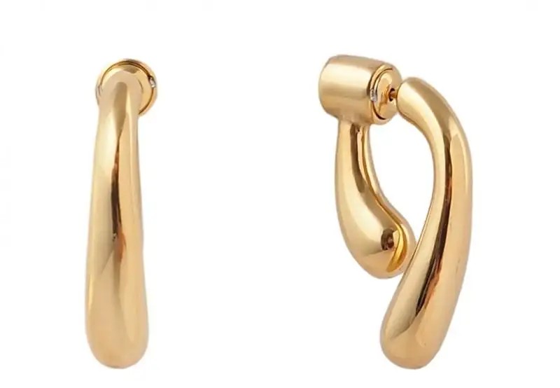 14k gold plated stainless steel stud earrings KST3259 Elegant and stylish earrings.