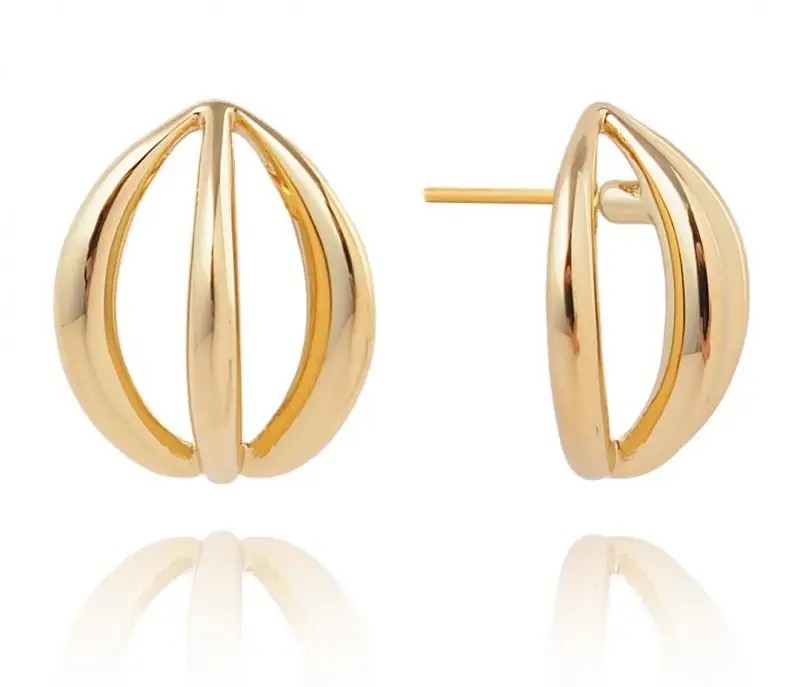 14k gold plated stainless steel stud earrings KST3239 Elegant and stylish earrings