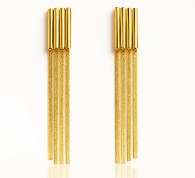 14k gold-plated stainless steel dangle earrings KST3446