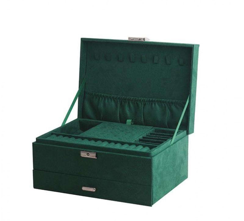 Bottle green jewelry box, case, organizer PD119