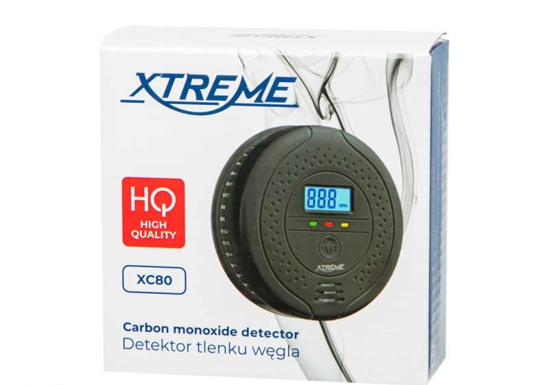 50 635# Carbon Monoxide Detector XC80 LCD Black 3xaa