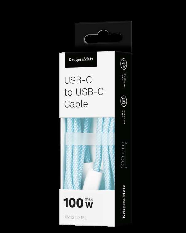 USB Type-C Cable USB Type-C 100W 1m Blue Kruger&amp;Matz Basic