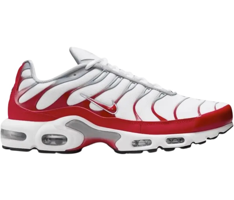 IF6224 101 Nike Air Max Plus White University Red Wolf Grey B2B WHOL