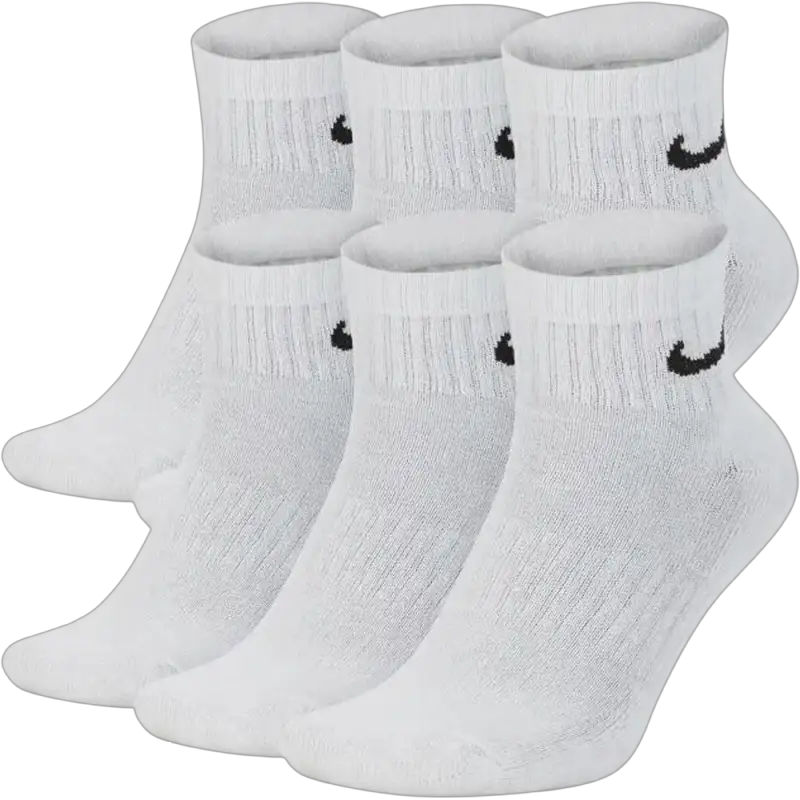 SX7669 100 Nike Everyday Cushioned Socks White 6 pack B2B WHOLESAL